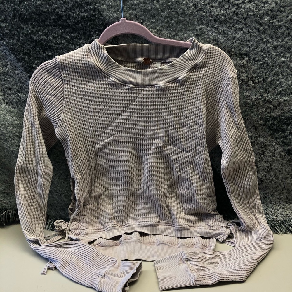 Free People light lavender side tie sweater